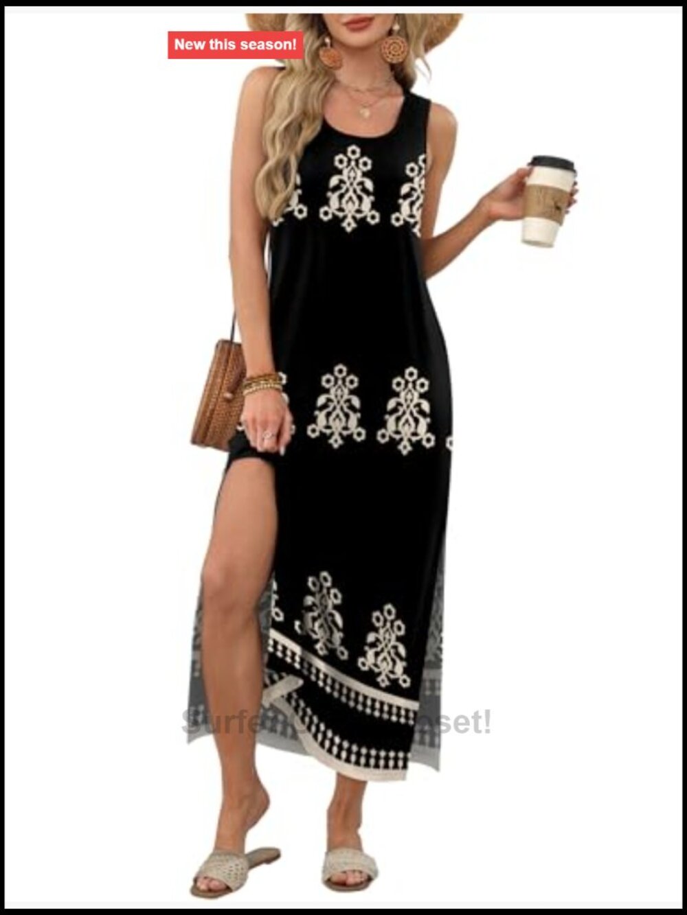 Maxi Dress Summer Sleeveless Sundress with Pockets Boho Loose Fit - Picture 4 of 5